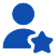 : User icon with star representing preferred customer or favorite client